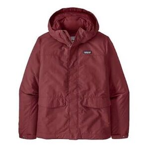 Patagonia Men's Small Maroon quilted Jacket.  EUC Isthmus Zip off Hood.